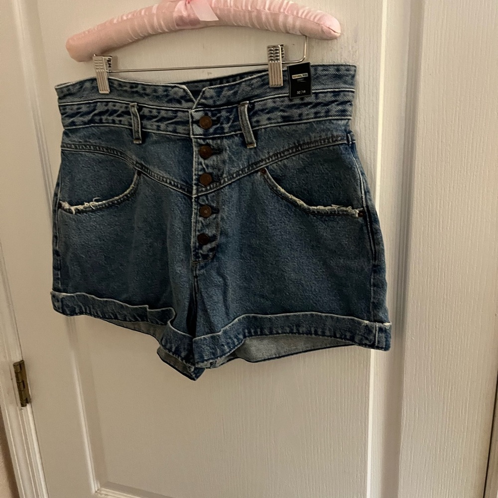 Abercrombie & Fitch High Button Waisted Denim Shorts